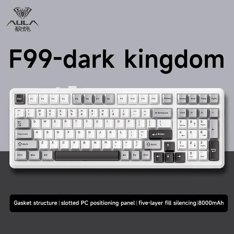 AULA F99 Gaming Mechanical Keyboard 2.4G Wireless Bluetooth Wired Keyboard with Number Pad Hot Swap Gasket RGB for Gamer Macaron Creamy Keyboard