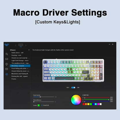 AULA F99 Gaming Mechanical Keyboard 2.4G Wireless Bluetooth Wired Keyboard with Number Pad Hot Swap Gasket RGB for Gamer Macaron Creamy Keyboard