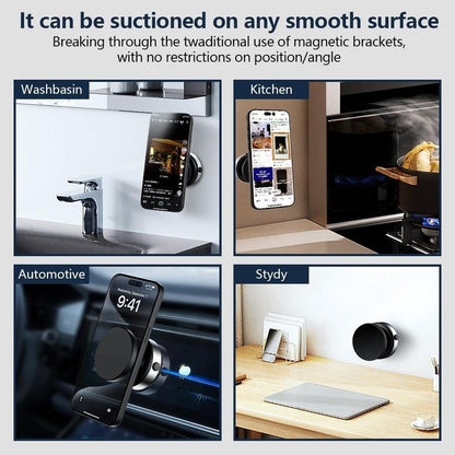 [Free Shipping]360° Rotatable Car Magnetic Phone Holder, Car Navigation Holder, Vacuum Adsorption & Magnetic Adsorption Double-Sided, for Windshield and Dashboard, Kitchen, Bedroom, Office, Multifunctional Phone Accessories for Iphone & Android Smartphone