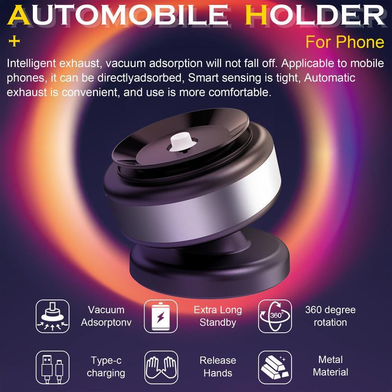 [Free Shipping]360° Rotatable Car Magnetic Phone Holder, Car Navigation Holder, Vacuum Adsorption & Magnetic Adsorption Double-Sided, for Windshield and Dashboard, Kitchen, Bedroom, Office, Multifunctional Phone Accessories for Iphone & Android Smartphone