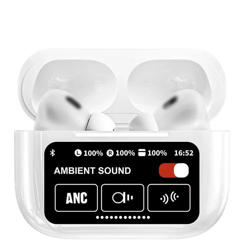 A12 Pro ENC Noise Cancellation Earphone TWS Wireless Earbuds with Touch Control LCD Screen and Super Bass - Audio, Headphones Headset Electronic