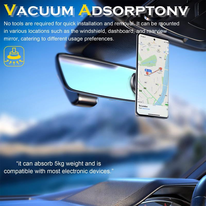 [Free Shipping]360° Rotatable Car Magnetic Phone Holder, Car Navigation Holder, Vacuum Adsorption & Magnetic Adsorption Double-Sided, for Windshield and Dashboard, Kitchen, Bedroom, Office, Multifunctional Phone Accessories for Iphone & Android Smartphone