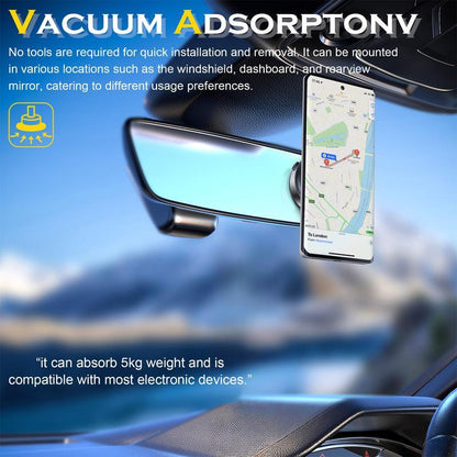 [Free Shipping]360° Rotatable Car Magnetic Phone Holder, Car Navigation Holder, Vacuum Adsorption & Magnetic Adsorption Double-Sided, for Windshield and Dashboard, Kitchen, Bedroom, Office, Multifunctional Phone Accessories for Iphone & Android Smartphone