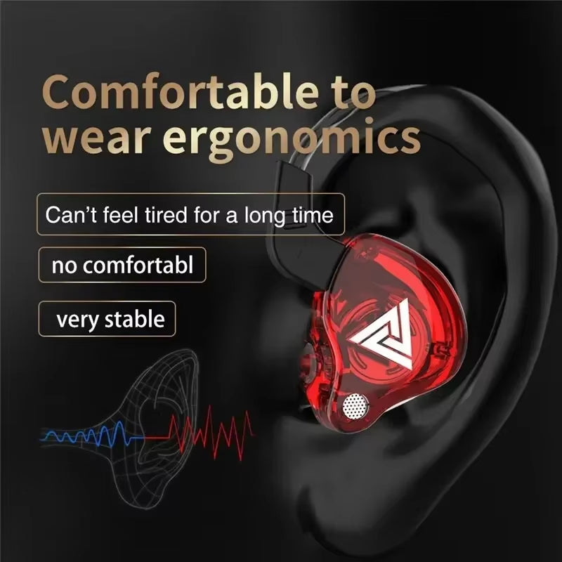 Original QKZ AK6 Copper Driver Hifi Wired Earphone Race Sport Headphone Bass Stereo Headset Music Earbuds 3.5MM in Ear with Mic